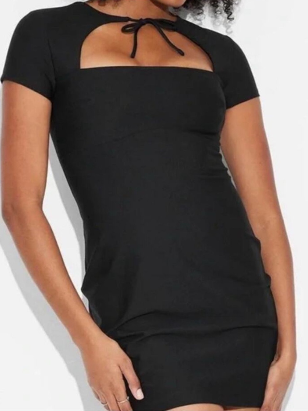 Wild fable Black Front-Tie Cutout Bodycon Dress plus size XXL